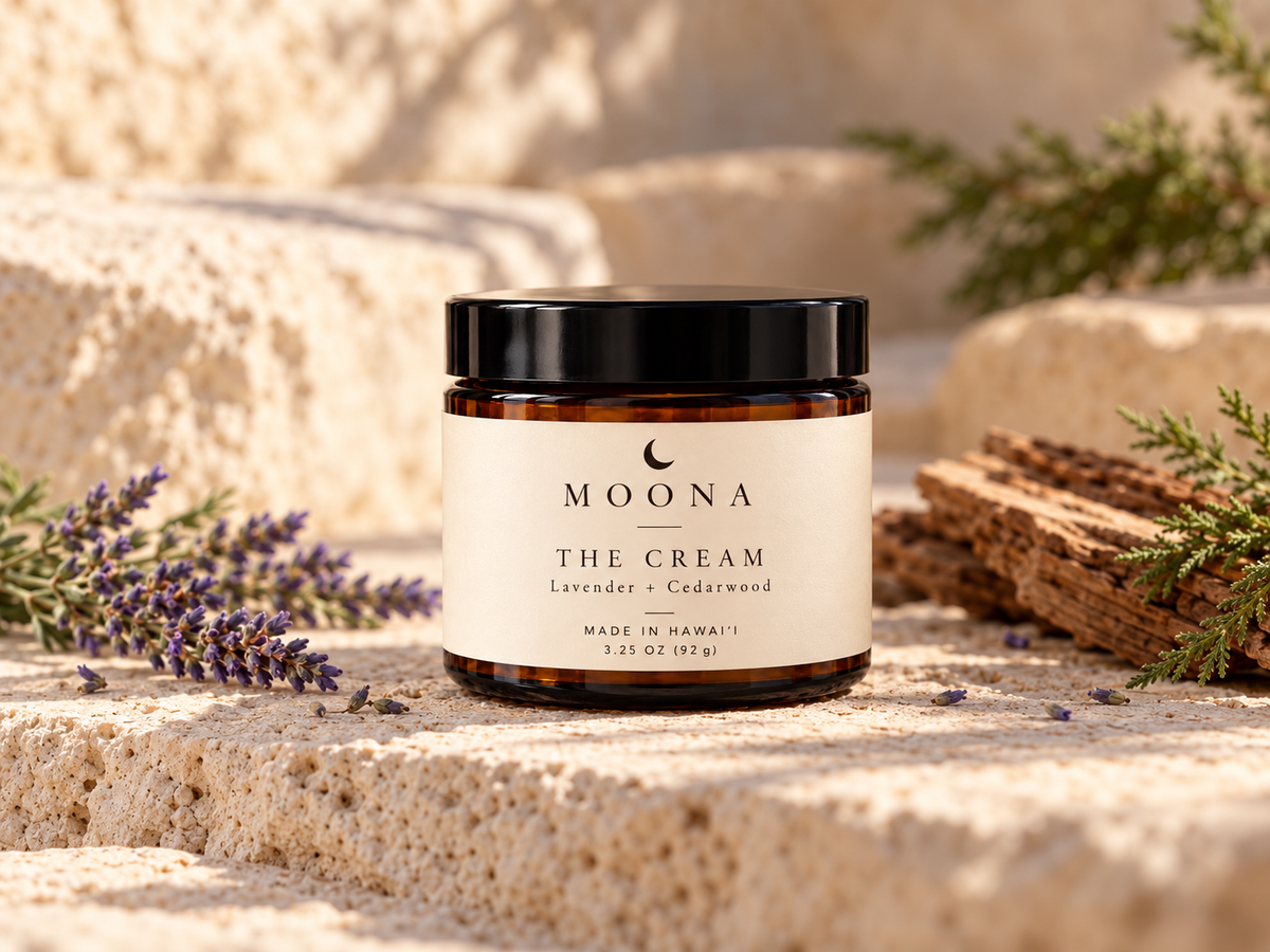 MOONA The Cream, Lavender + Cedarwood, Made in Hawaiʻi, 3.25 oz (92 g)